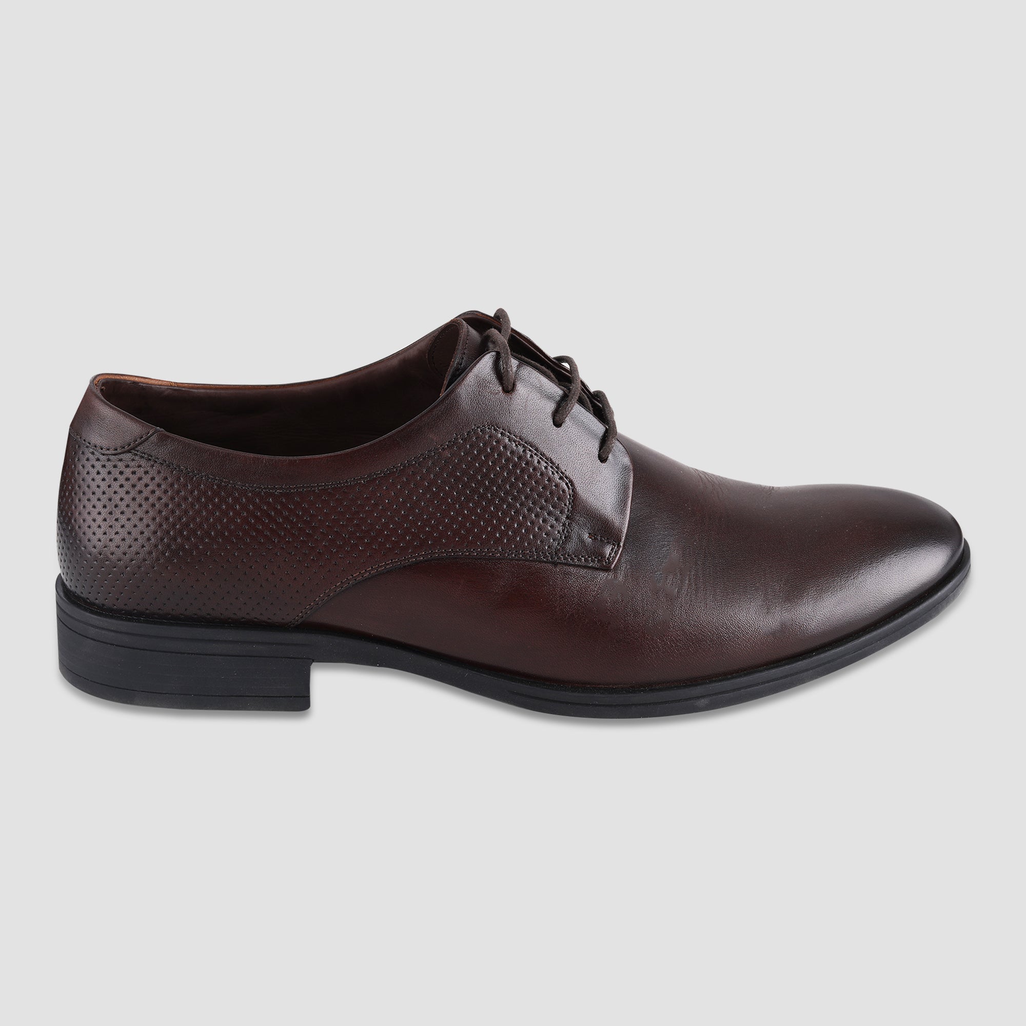 Ezok Brown Leather Formal Shoes For Men
